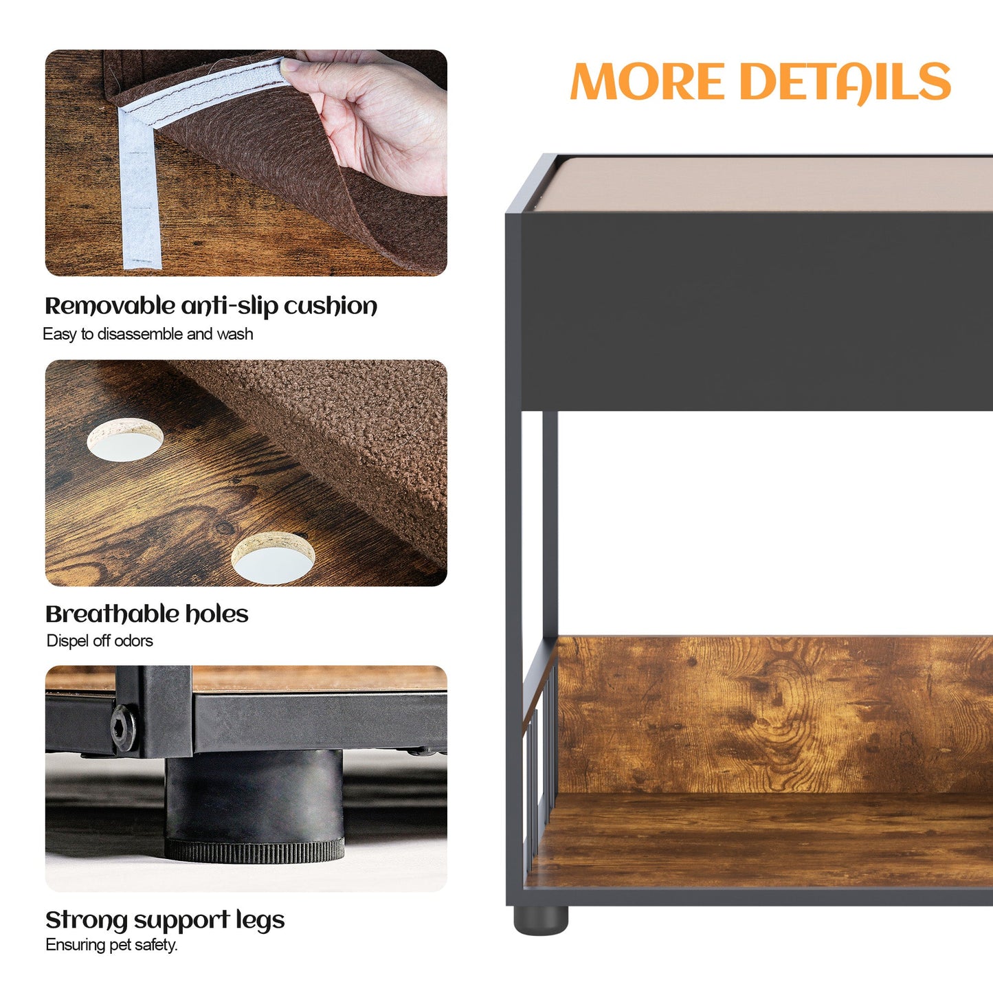 Step Window Perch,Bunk Beds Window Perch for Dogs Bedside Lounge Elevated Dog Bed Multi-Level Platform with sponge Vintage