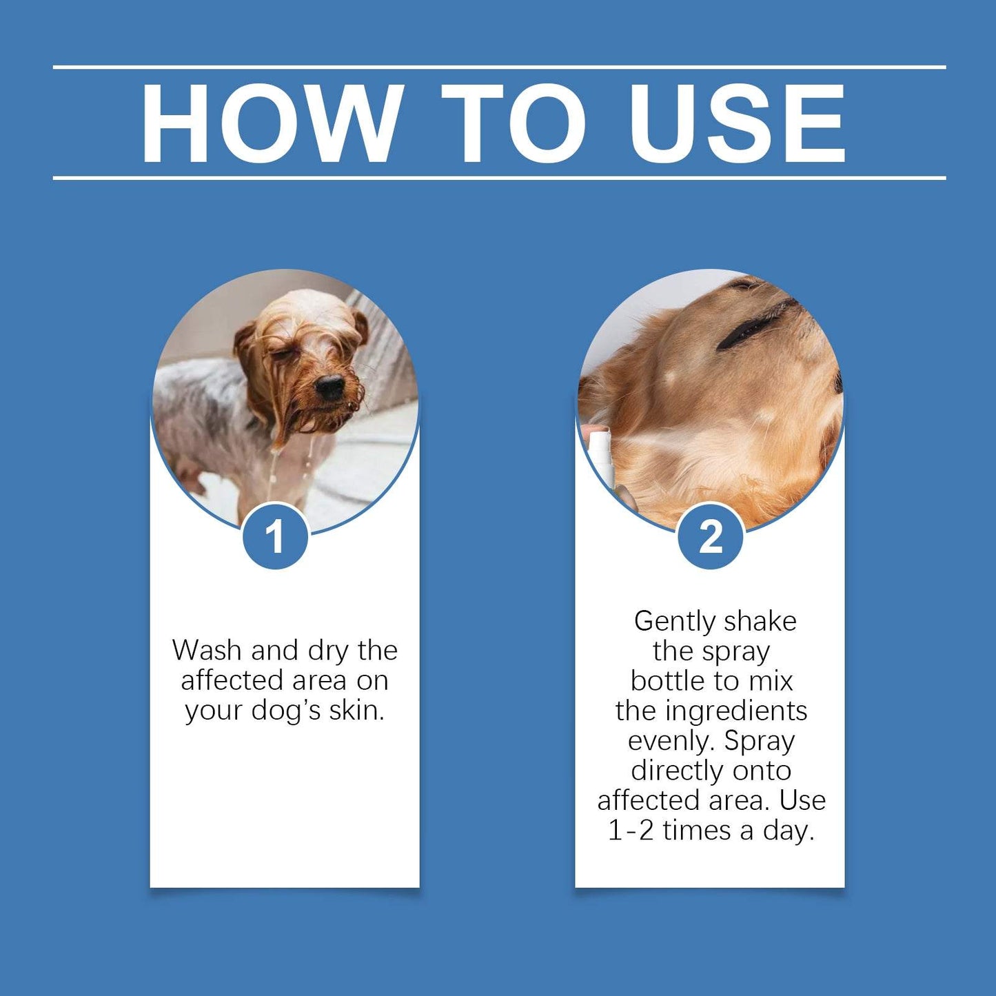 Pet Fur Care Spray bottle with calendula and honey extracts for gentle cleaning and brightening of cat and dog fur