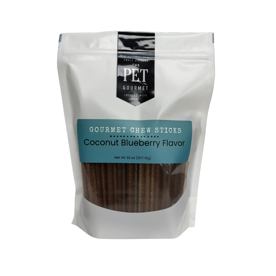 Coconut Blueberry Chew dog dental treats in 2lb resealable bag