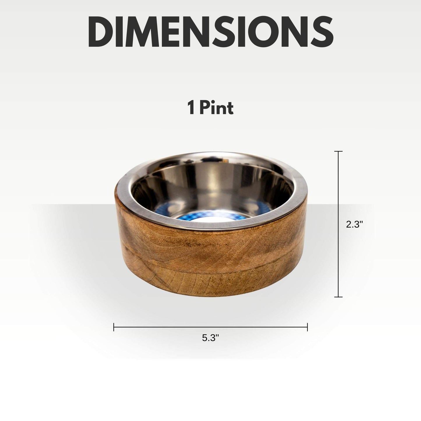 Country Living stainless steel dog bowl with cylindrical mango wood holder for durable and stylish pet feeding