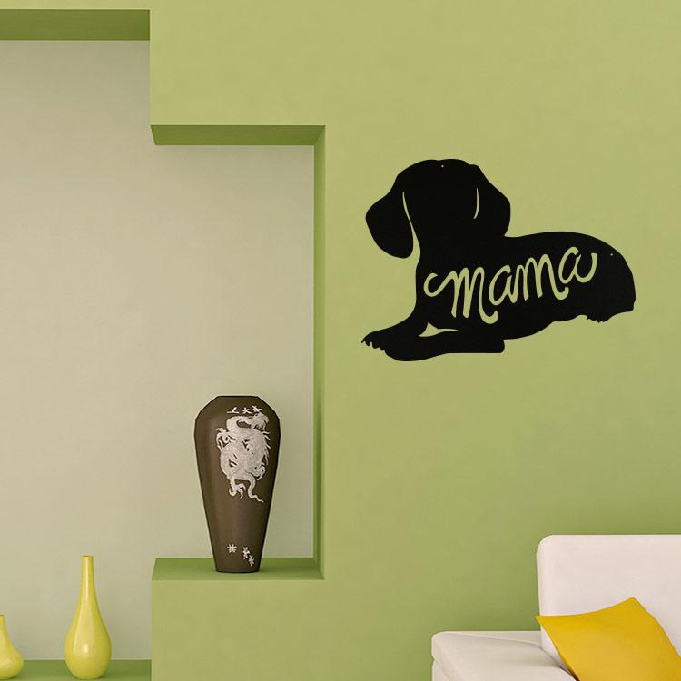 Dachshund Mama Silhouette metal wall art made in USA steel powder coated durable outdoor decor