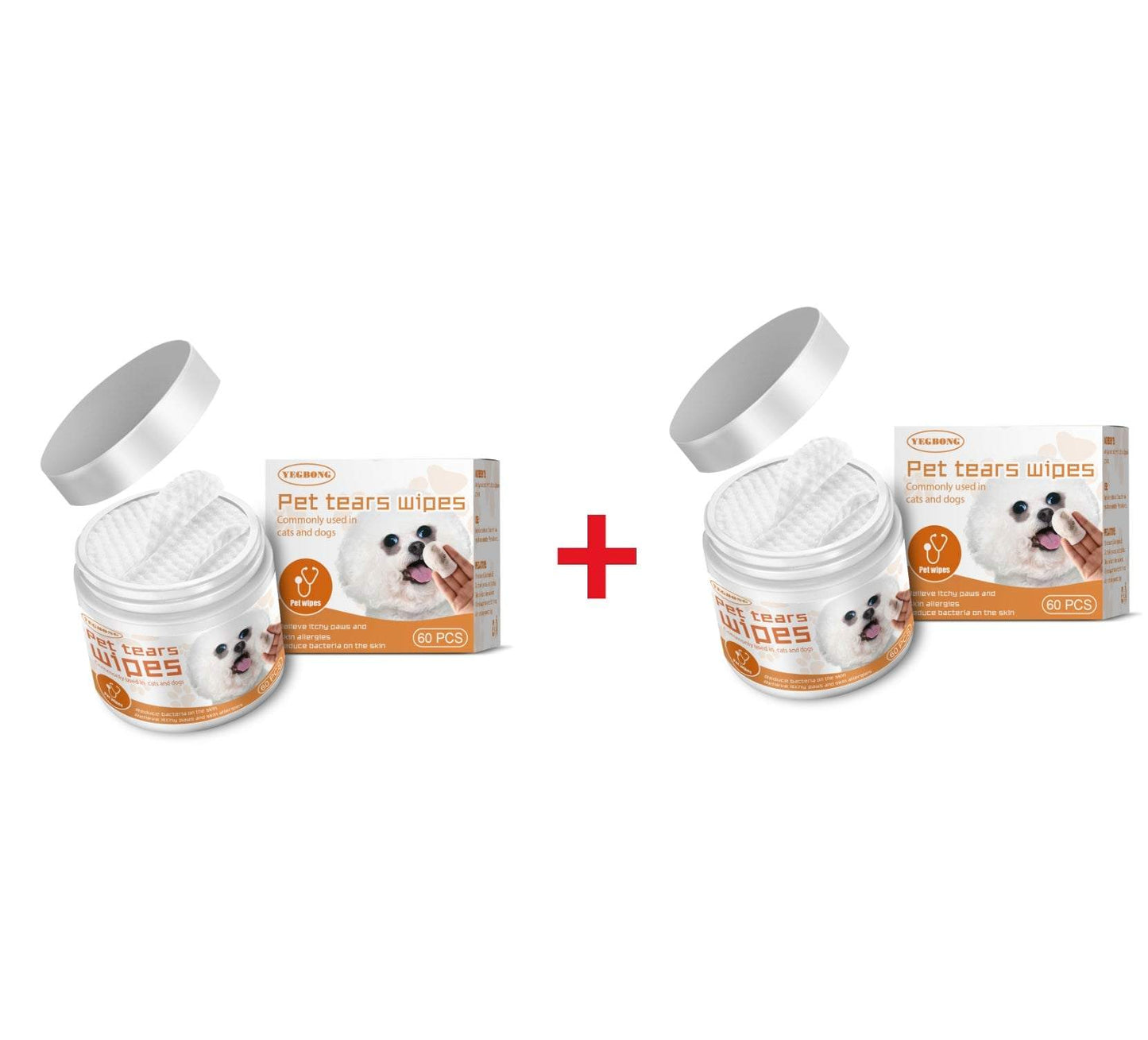 Pet Wipes Clean for dogs and cats tear stain removal eye cleaning cotton pads pack of 60