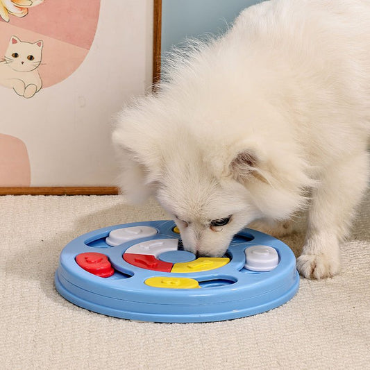 Interactive slow feeder dog bowl puzzle toy in multiple colors for pets