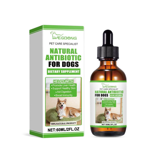 Containers of dietary supplements for dogs to promote pet health and immunity