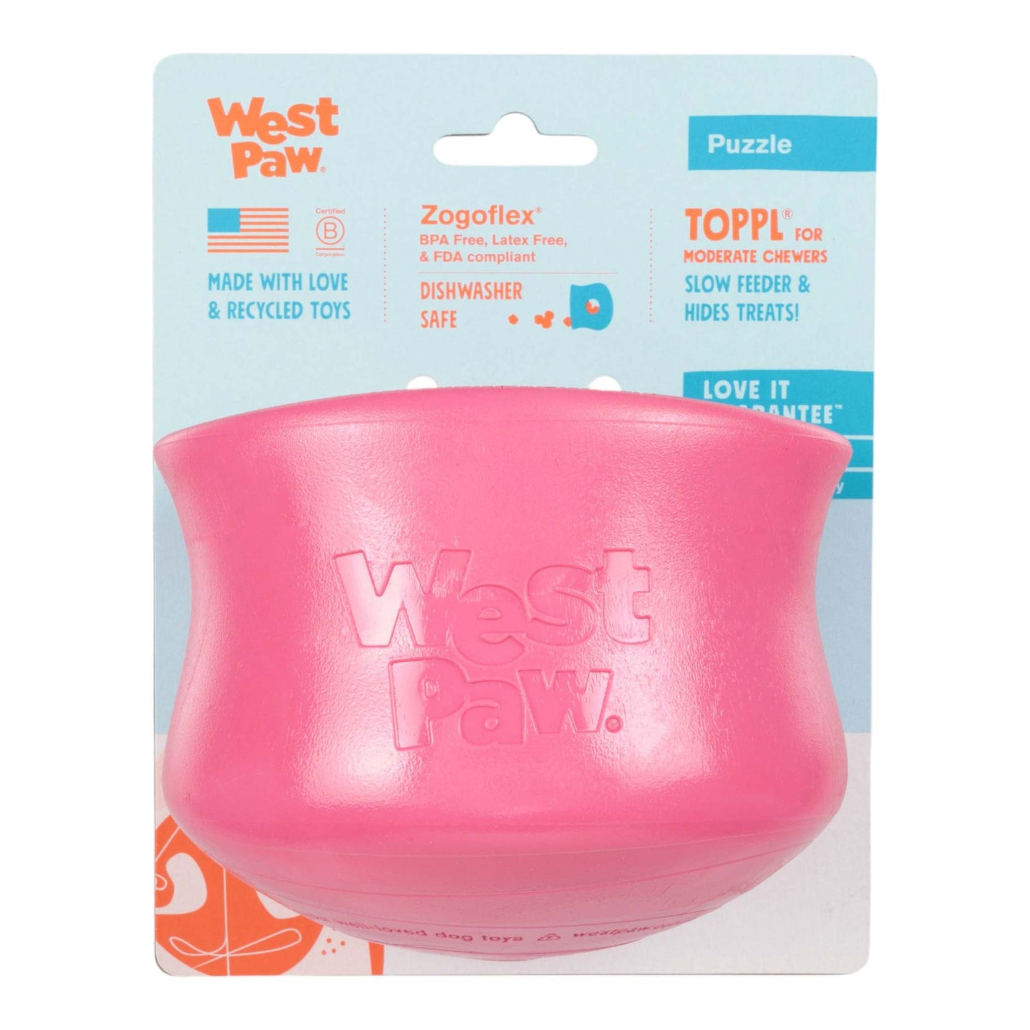 Toppl Geranium dog puzzle and treat toy for moderate chewers with customizable treat compartments