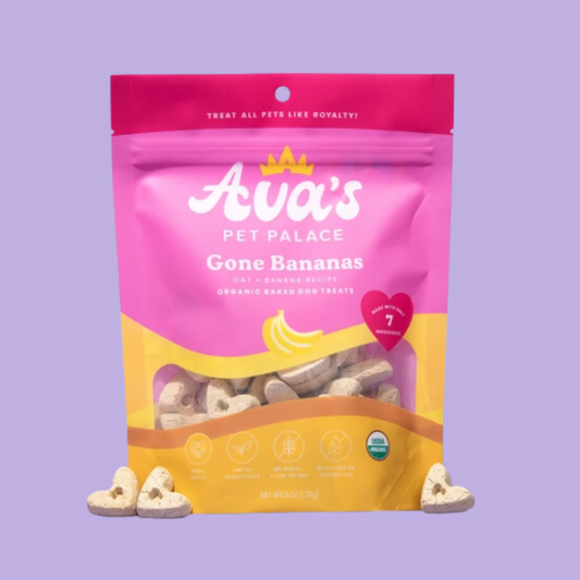 Avas Pet Palace Organic Oven Baked Dog Treats - Gone Bananas (6 oz)