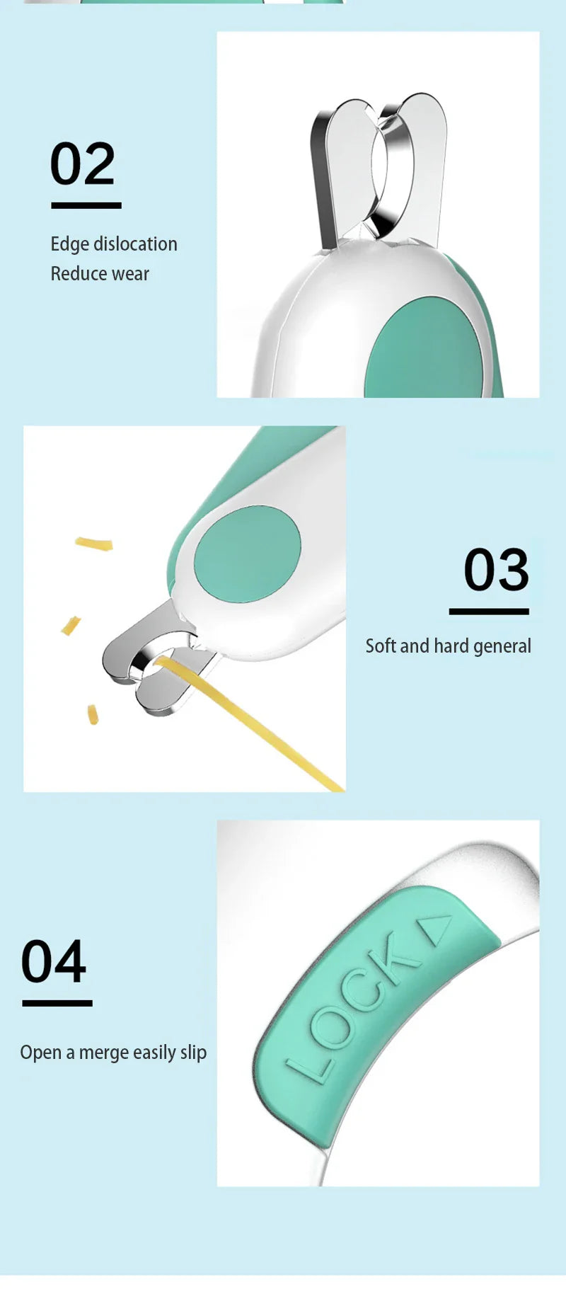 LED Pet Nail Clipper Claw Grooming Scissors for Cats Small Dogs