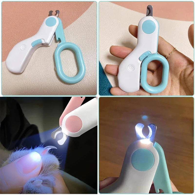 LED Pet Nail Clipper Claw Grooming Scissors for Cats Small Dogs