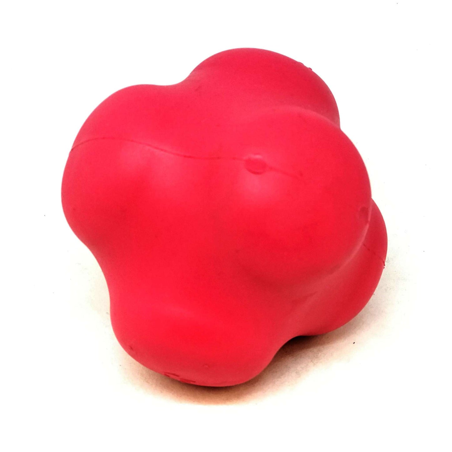 Red Crazy Bounce Ultra Durable Rubber Chew Toy for Dogs with Unique Shape for Erratic Bounce