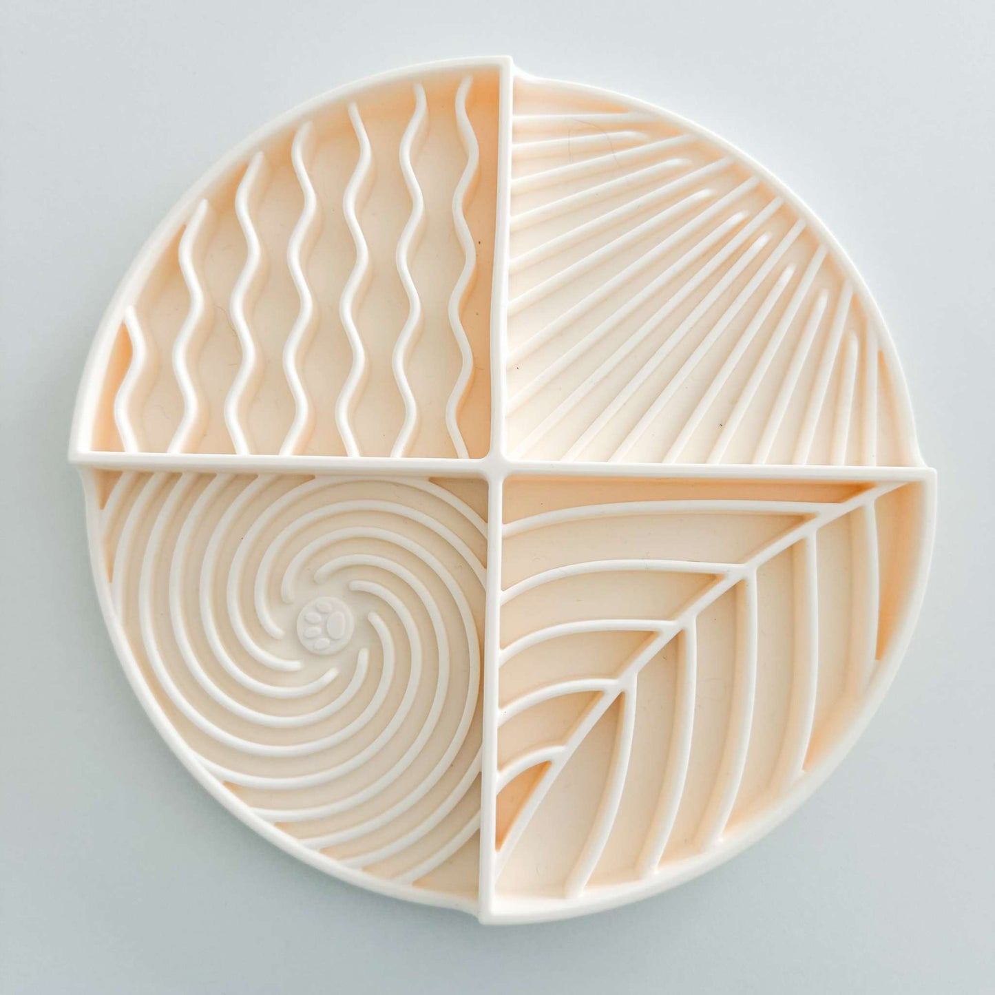 Lick Mat Circle with textured sections for pet entertainment and slow licking stimulation