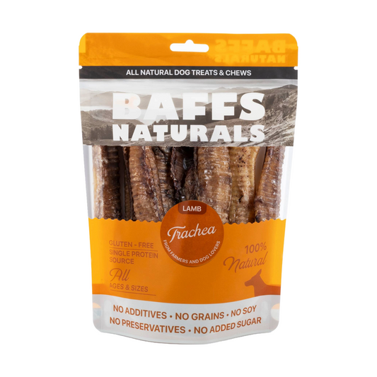 BAFFS NATURALS All-Natural Premium Lamb Trachea Dog Chews – 2 Pack