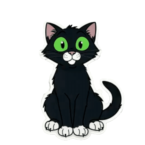 Animated Black Cat Sticker Pack — 10 GIF Stickers | Instant Digital Download