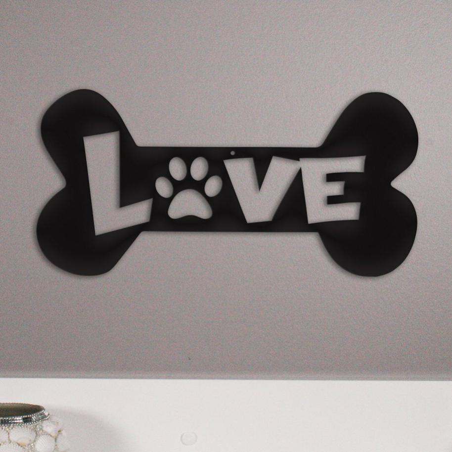 Puppy Love metal wall art made from high-quality steel, USA-made pet tribute décor
