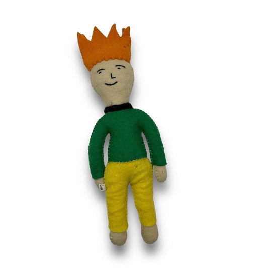 Prince and Princess Dog Felt Toy with crown, soft wool blend fabric, durable and non-toxic pet playmate