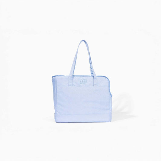 Come Here Buddy pet tote bag carrier for small dogs with pockets and sherpa pad