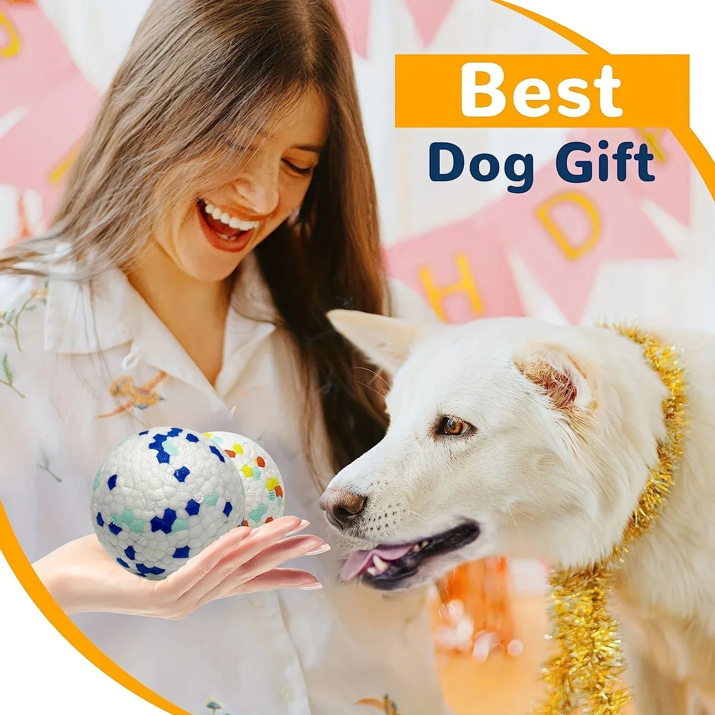 Durable Chew Ball Dog Toy - Interactive Teeth Cleaning Ball