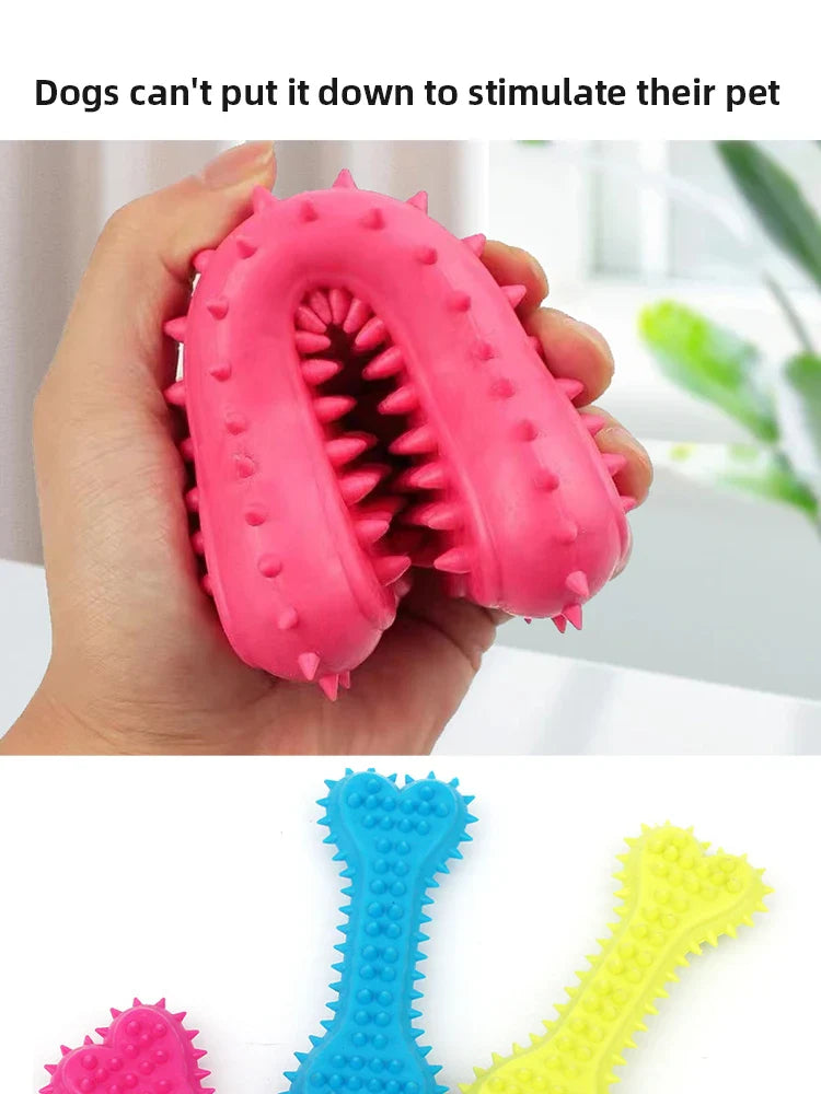 1-Pcs Rubber Bone Chew Toy – Durable Bite Trainer for Dogs