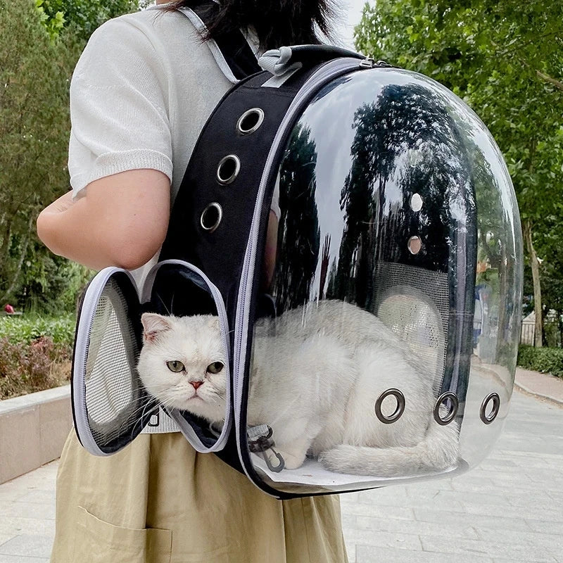 Space Capsule Pet Backpack for Cats & Small Dogs – Ventilated Carrier for Travel & Outdoor Adventures