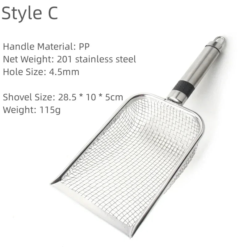 Stainless Steel Cat Litter Scoop with Long Handle | Durable & Easy to Use