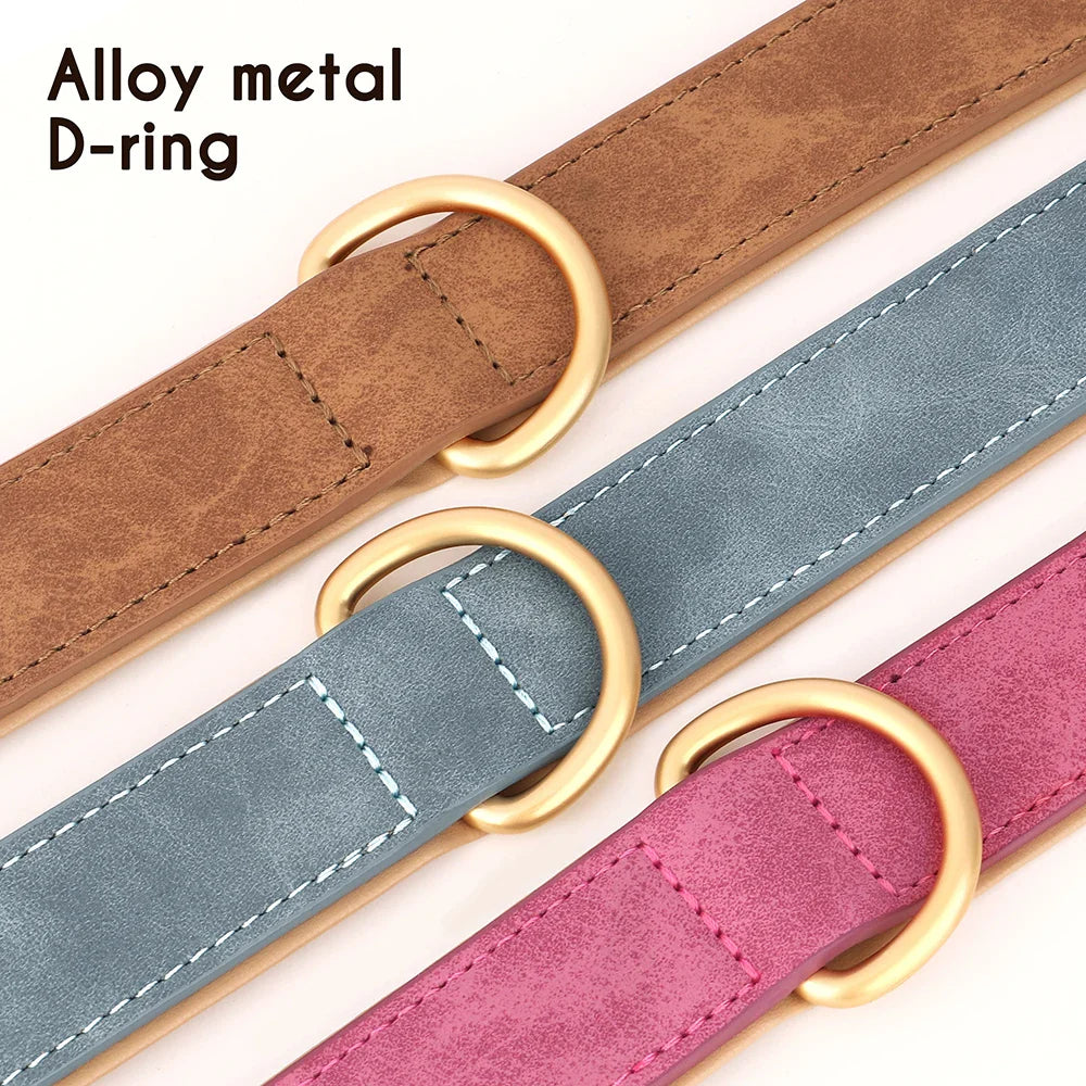 Durable Soft Padded Leather Dog Collar – Adjustable for All Sizes