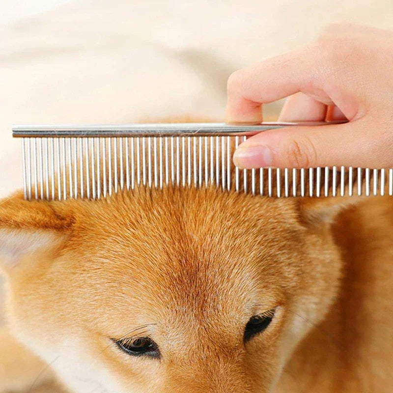 Stainless Steel Dematting Comb – Flea & Grooming Tool for Pets