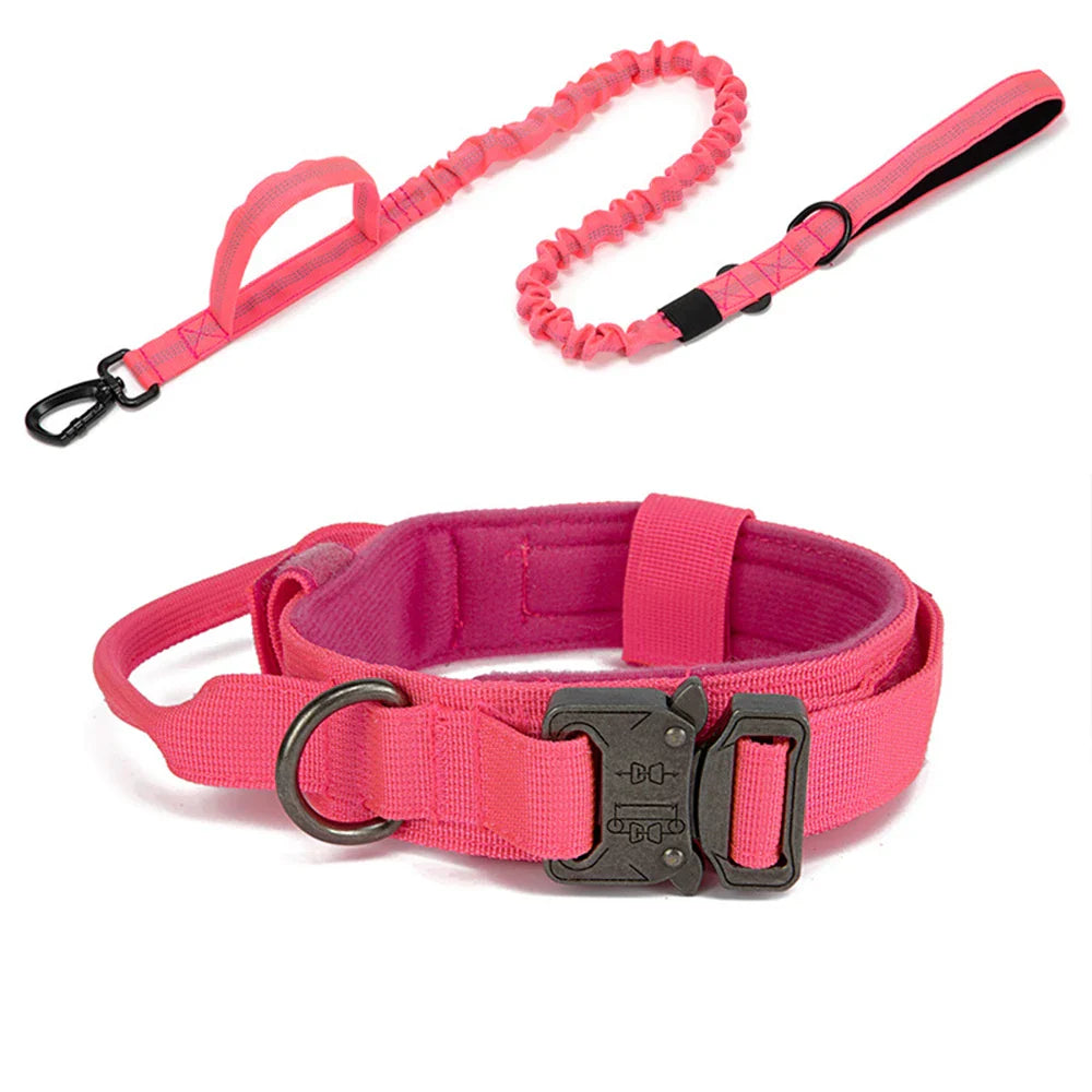 Durable Nylon Dog Collar & Reflective Leash Set - Tactical Training