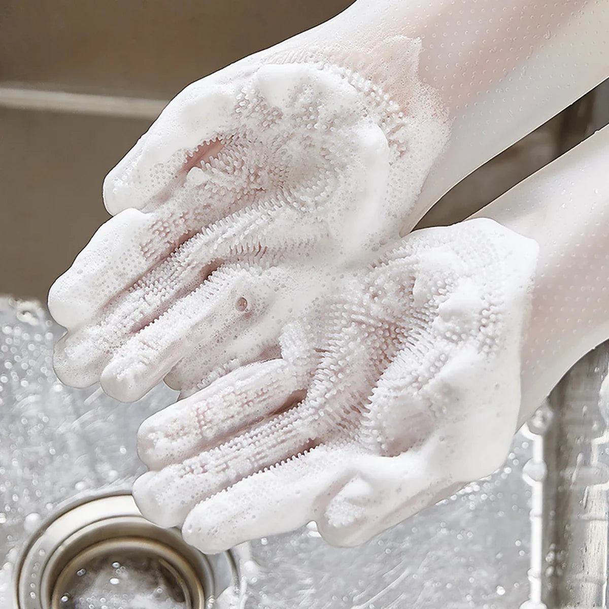 Pet Grooming Bath Gloves - Silicone Hair Remover & Scrubber