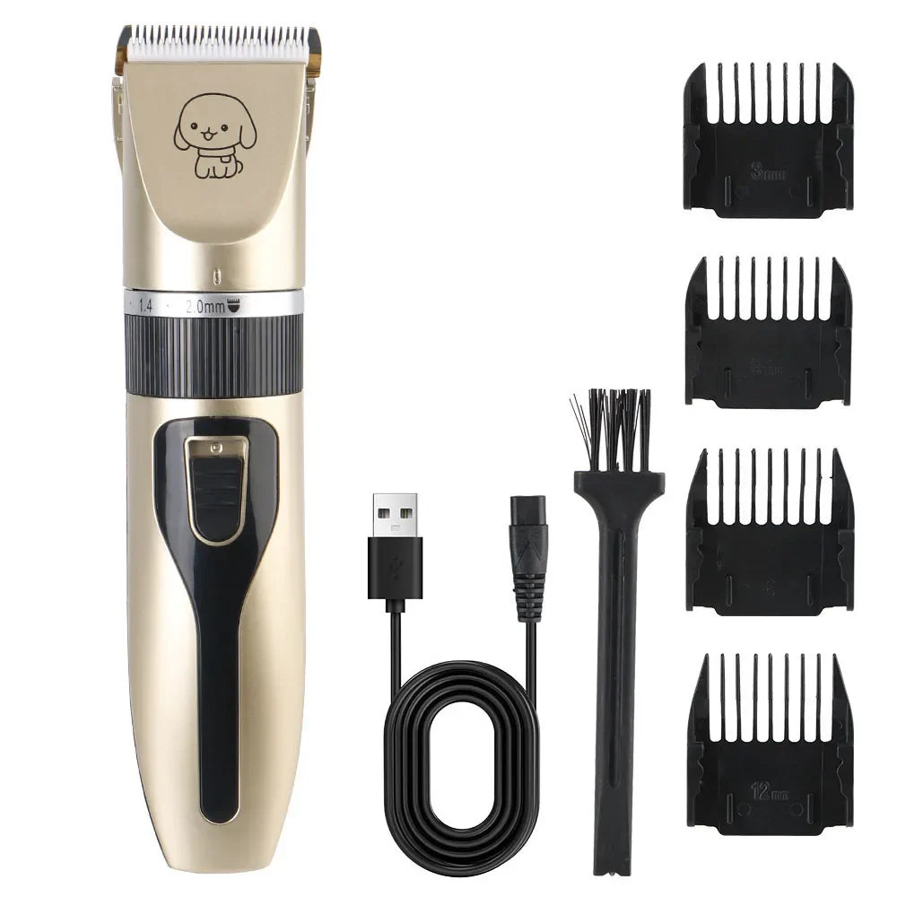 Pet Hair Clipper Grooming Trimmer Set - Professional Cordless Clippers