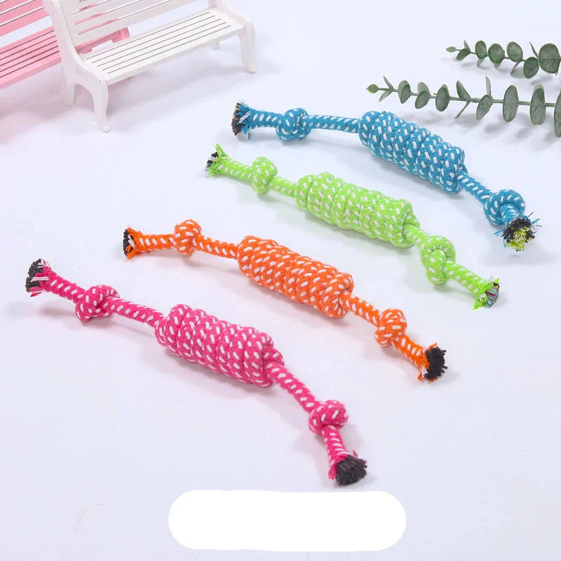 Interactive Cotton Rope Dog Toy - Mini Ball for Chewing & Cleaning