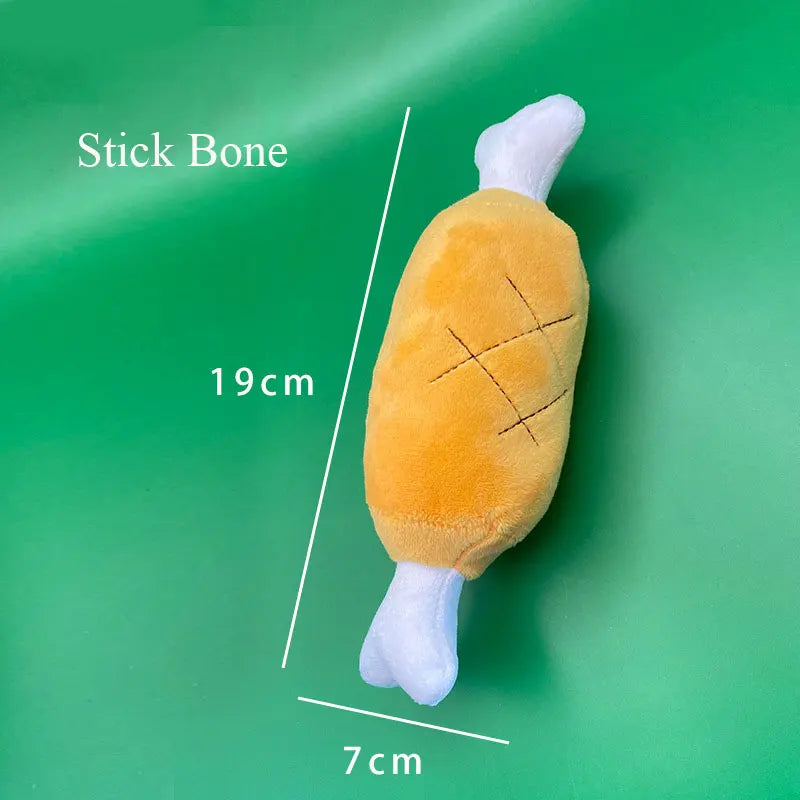 Plush Dog Toys - Squeaky Ice Cream, Fries & Hamburger Set
