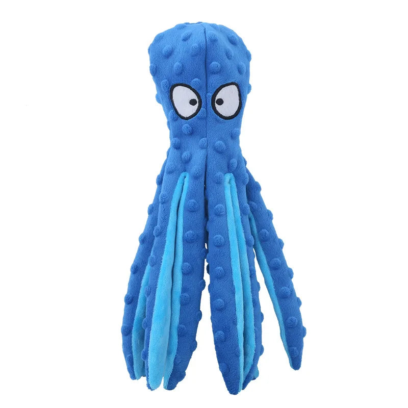 Plush Octopus Dog Toy - Bite Resistant, Squeaky & Interactive
