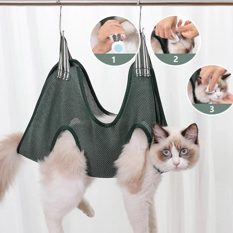Pet Grooming Hammock for Dogs & Cats - Bath & Nail Cutting Restraint Bag
