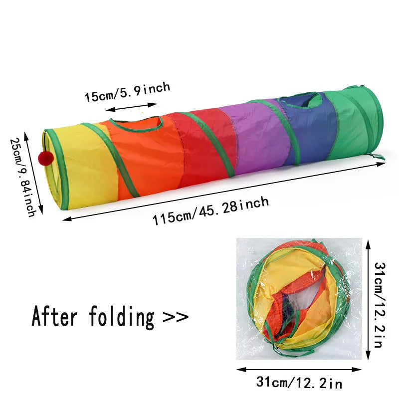 Foldable Cat Tunnel Toy - Breathable Indoor Play Tunnel for Cats