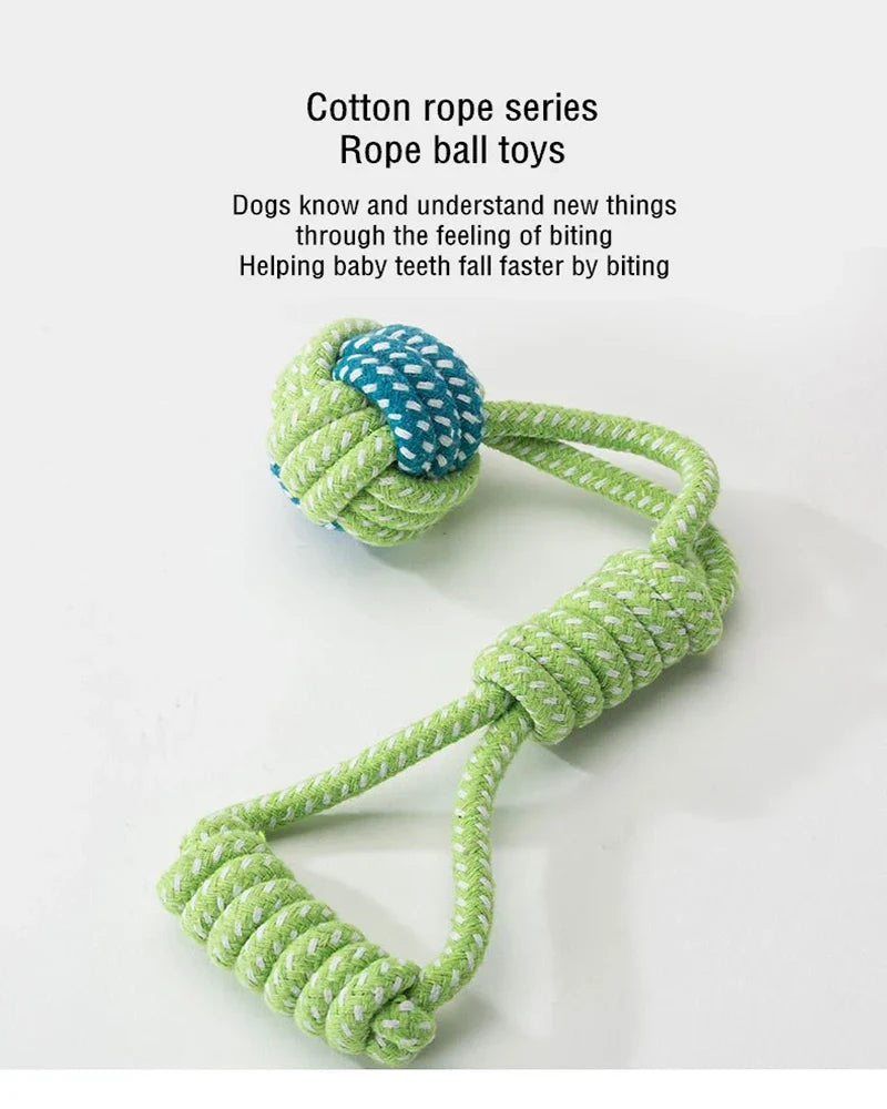Interactive Cotton Rope Dog Toy - Mini Ball for Chewing & Cleaning