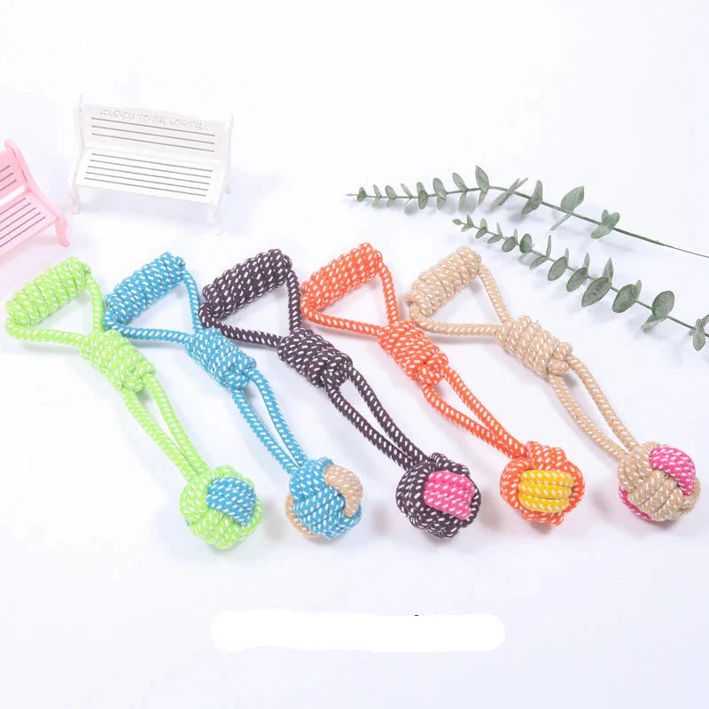 Interactive Cotton Rope Dog Toy - Mini Ball for Chewing & Cleaning