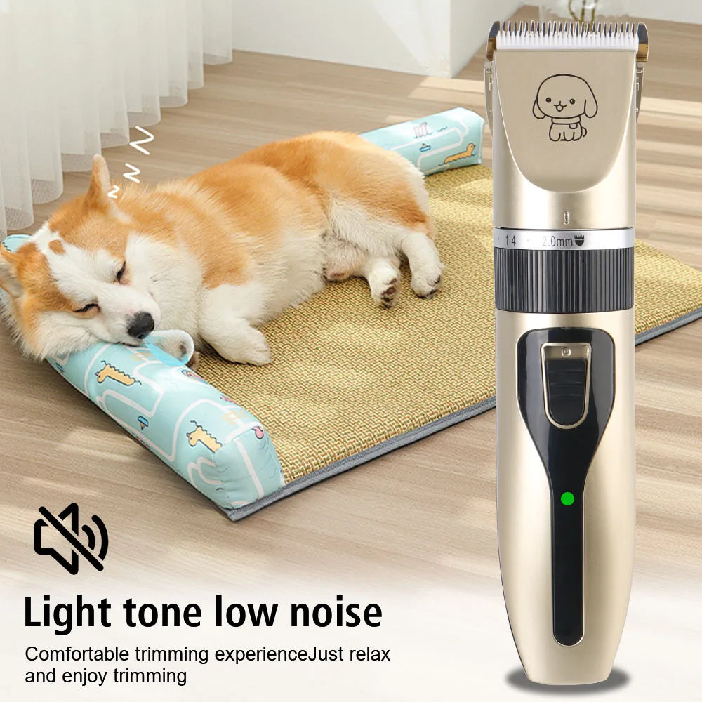 Pet Hair Clipper Grooming Trimmer Set - Professional Cordless Clippers