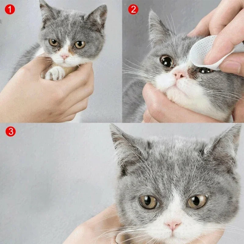 130 Pcs Dog & Cat Eye Wipes Tear Stain Remover