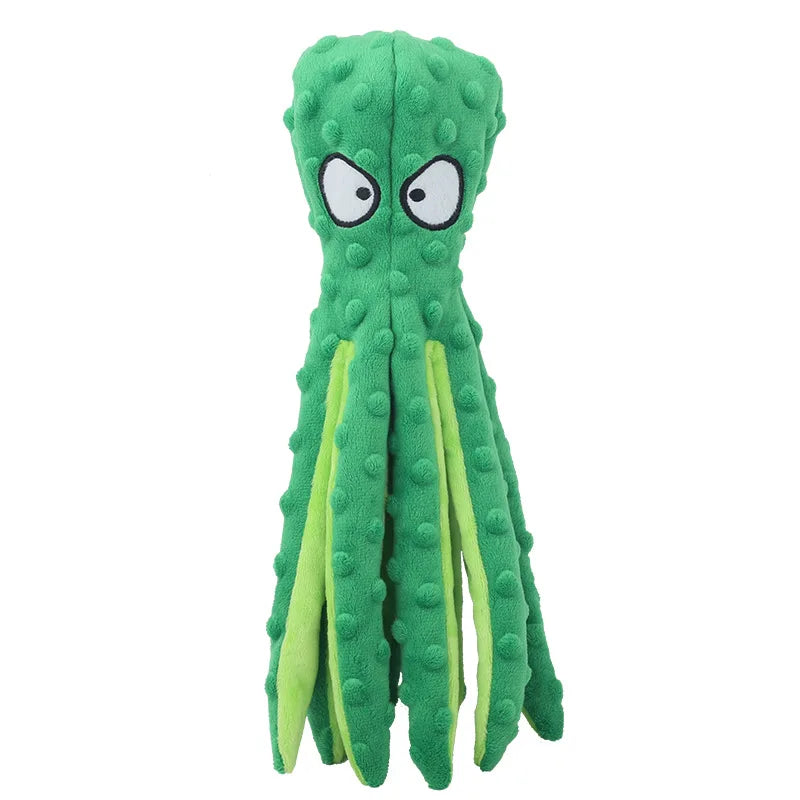 Plush Octopus Dog Toy - Bite Resistant, Squeaky & Interactive