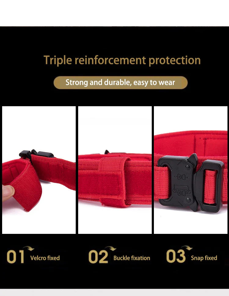 Durable Nylon Dog Collar & Reflective Leash Set - Tactical Training