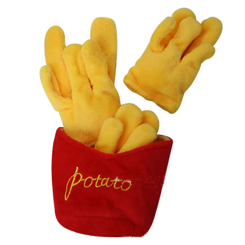 Plush Dog Toys - Squeaky Ice Cream, Fries & Hamburger Set