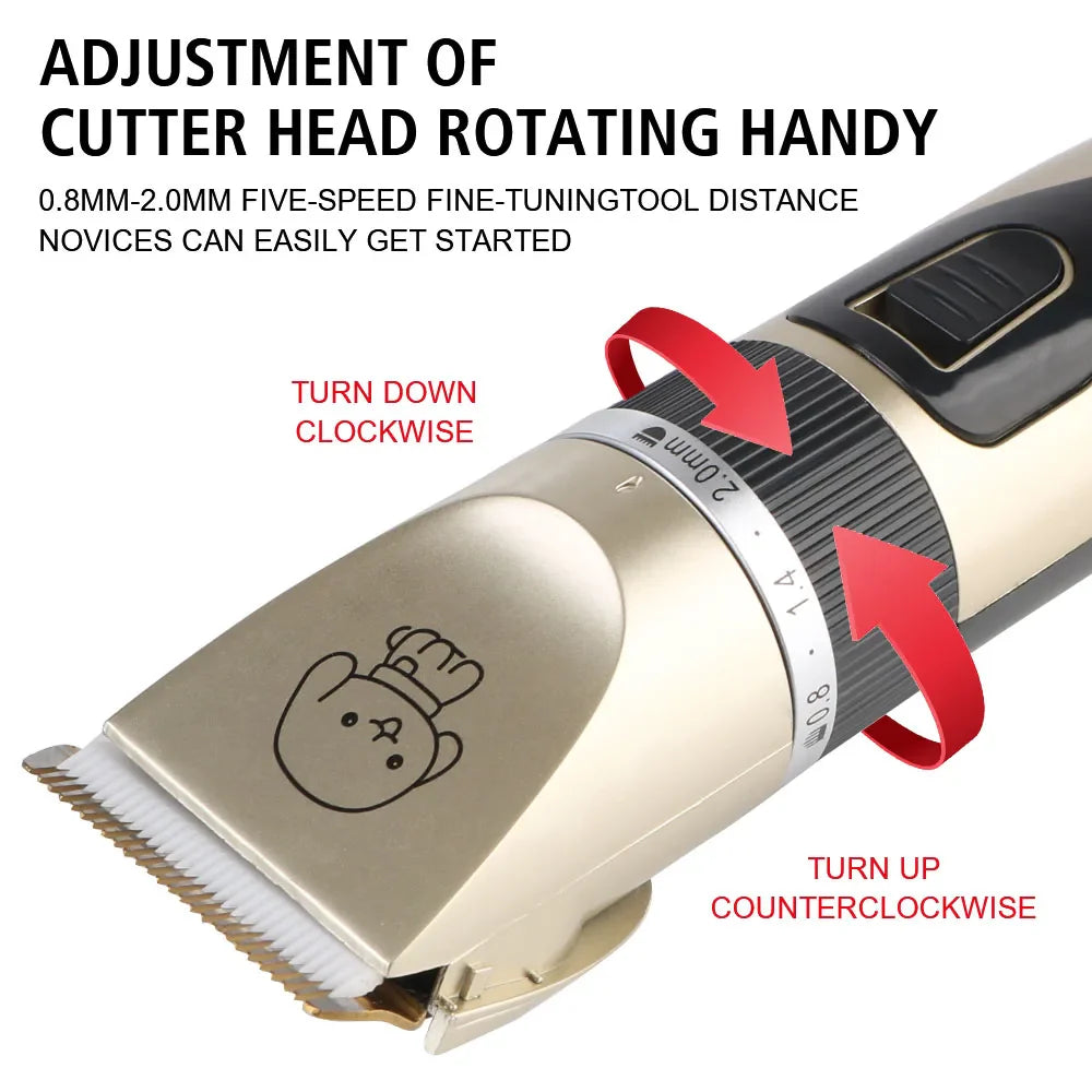 Pet Hair Clipper Grooming Trimmer Set - Professional Cordless Clippers