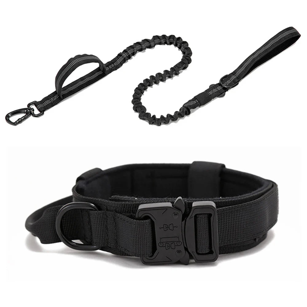 Durable Nylon Dog Collar & Reflective Leash Set - Tactical Training