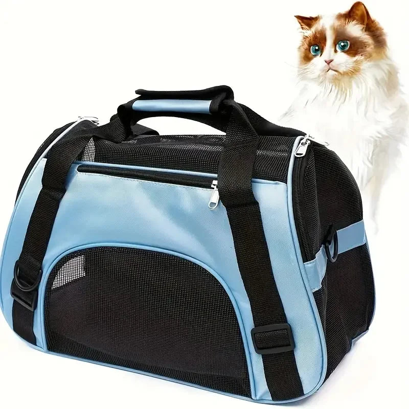 Portable Dog & Cat Travel Carrier - Breathable Mesh Pet Handbag