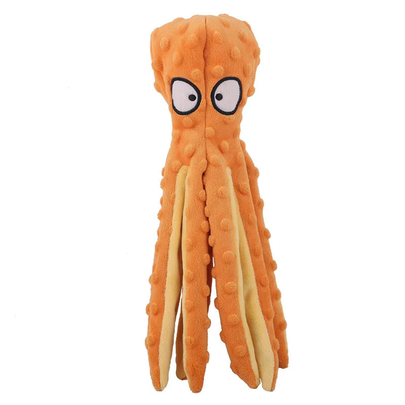 Plush Octopus Dog Toy - Bite Resistant, Squeaky & Interactive