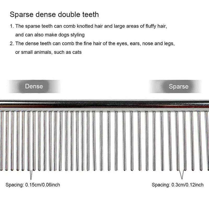 Stainless Steel Dematting Comb – Flea & Grooming Tool for Pets