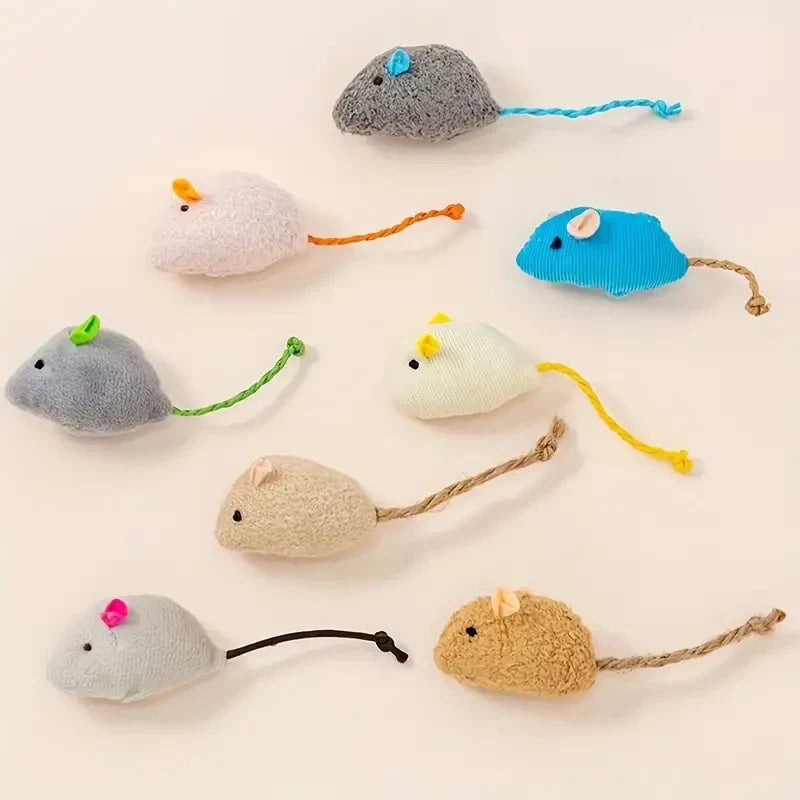 Plush Rat Cat Toy Set - 3/7PCS Durable Linen Indoor Play