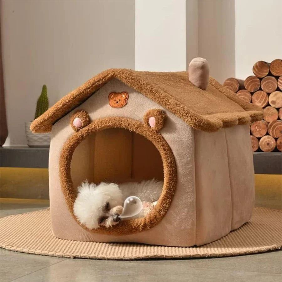 Foldable Pet House - Washable Bed for Small Dogs & Medium Cats