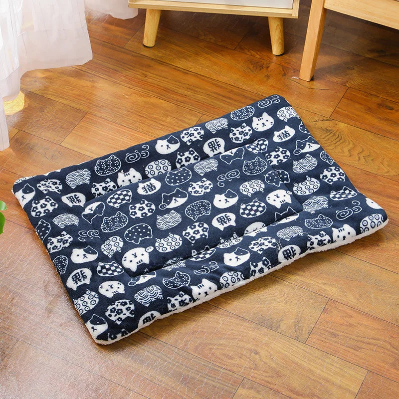 Flannel Pet Sleeping Mat & Dog Bed - Soft, Washable, and Durable