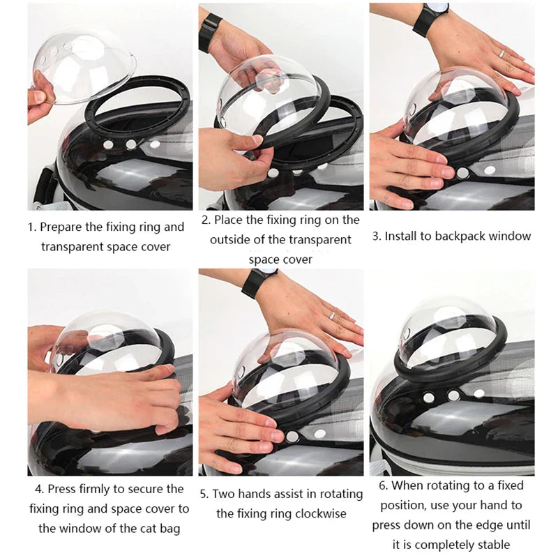 Space Capsule Pet Backpack for Cats & Small Dogs – Ventilated Carrier for Travel & Outdoor Adventures