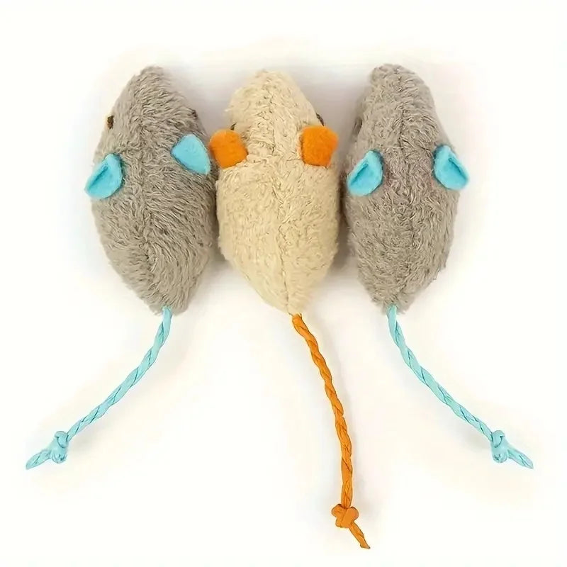 Plush Rat Cat Toy Set - 3/7PCS Durable Linen Indoor Play